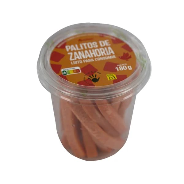 AUCHAN Palitos de zanahoria listos para consumir 180 g. Producto Alcampo - 0.18 kg - Imagen del producto en Findit