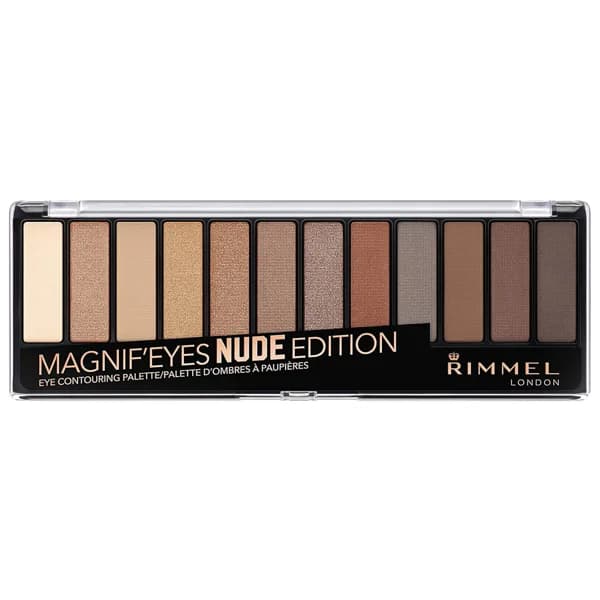 RIMMEL Magnific eyes nude edition con 12 tonos Paleta con sombras de ojos con aplicador duo para crear multiples looks. - 1 ud - Imagen del producto en Findit