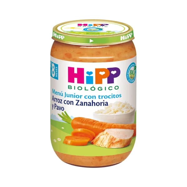 HIPP Biológico Tarrito (con trocitos) de arrroz con zanahoria y pavo, a partir de 8 meses 220 g. - 0.22 kg - Imagen del producto en Findit