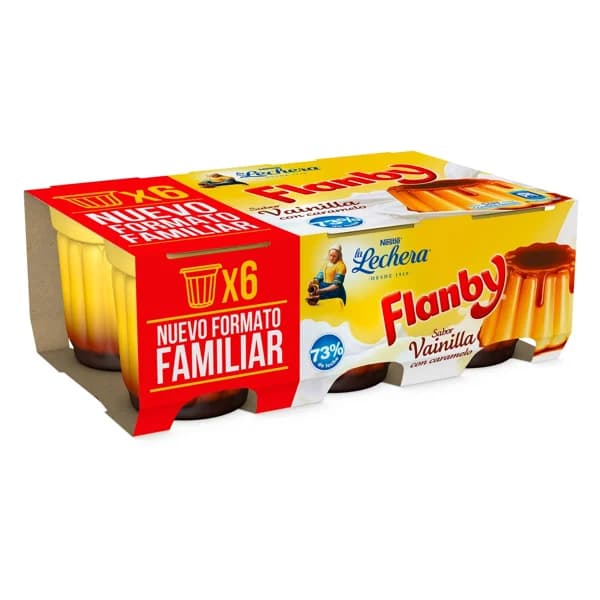 FLANBY Flan de vainilla con caramelo FLANBY 6 x 100 g. - 0.6 kg - Imagen del producto en Findit