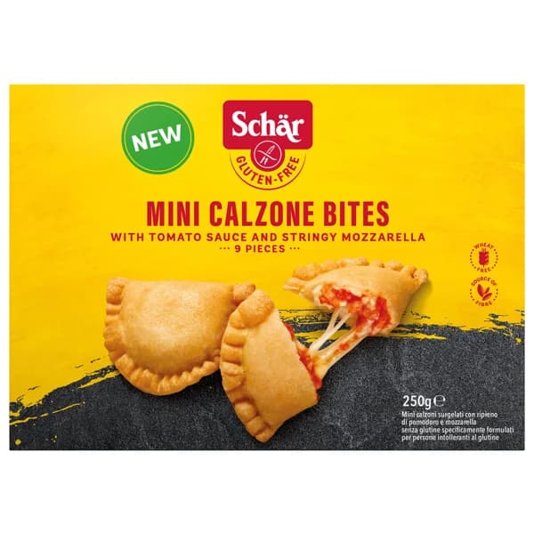 SCHAR Mini calzone con salsa de tomate y tiras de mozzarella, elaborados sin gluten 9 uds. - 0.25 kg - Imagen del producto en Findit