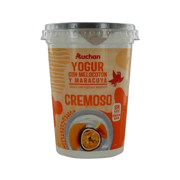AUCHAN Yogur cremoso con melocotón y maracuya 500 g. Producto Alcampo - 0.5 kg - Imagen del producto en Findit