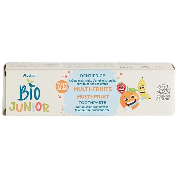 PRODUCTO ALCAMPO Pasta de dientes ecológica con aroma a multifruta, para niños de 7 a 13 años PRODUCTO ALCAMPO Bio 50 ml. - 0.05 l - Imagen del producto en Findit