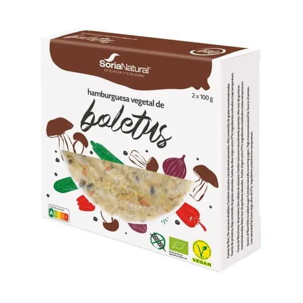 SORIA NATURAL Bio Burger vegetal de boletus ecológicos 2 x 100 g. - 0.2 kg - Imagen del producto en Findit