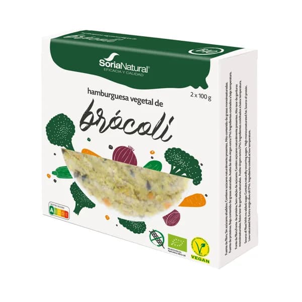 SORIA NATURAL Bio Burger vegetal de brócoli ecológico 2 x 100 g. - 0.2 kg - Imagen del producto en Findit