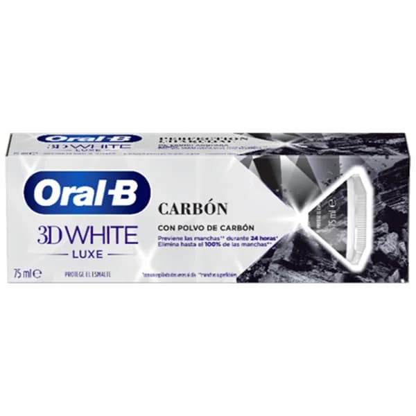 ORAL-B Pasta de dientes blanqueante y protectora del esmalte, con polvo de carbón ORAL-B 3D White luxe 75 ml. - 0.08 l - Imagen del producto en Findit