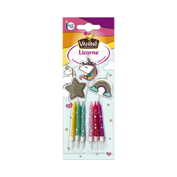 VAHINÉ Velitas unicornio VAHINÉ 15 uds. - 1 ud - Imagen del producto en Findit