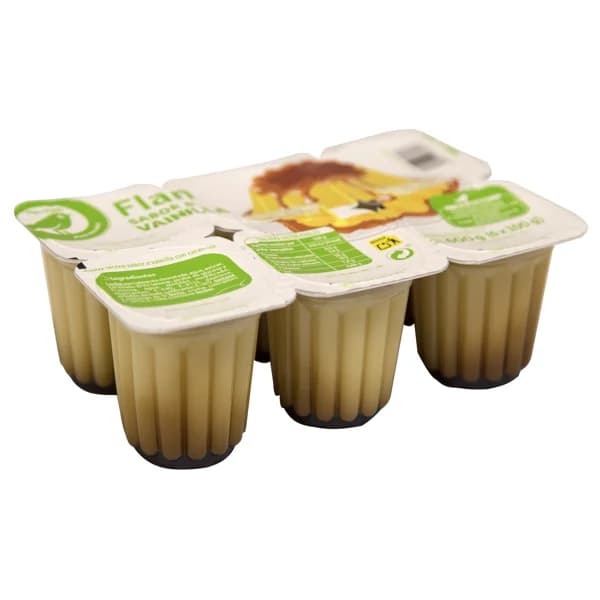 PRODUCTO ECONÓMICO ALCAMPO Flan con sabor a vainilla PRODUCTO ECONÓMICO ALCAMPO 6 x 100 g. - 0.6 kg - Imagen del producto en Findit
