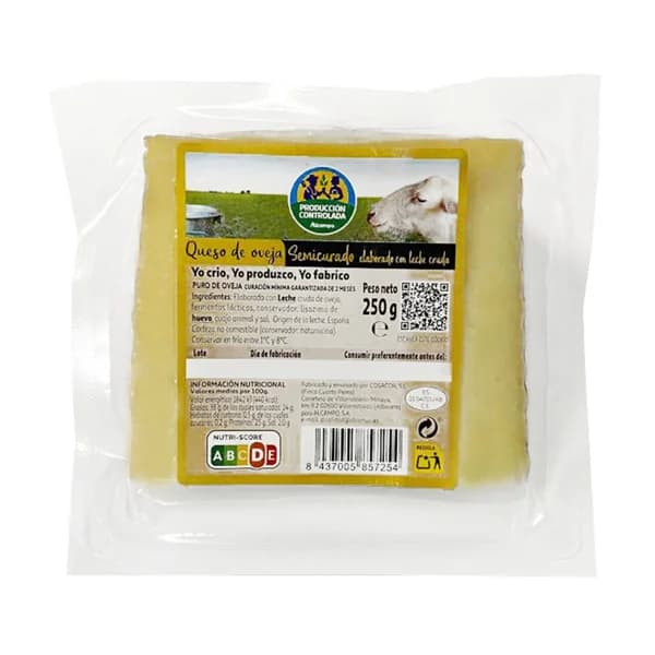 ALCAMPO CULTIVAMOS LO BUENO  Queso de oveja semicurado  250 g. - 0.25 kg - Imagen del producto en Findit