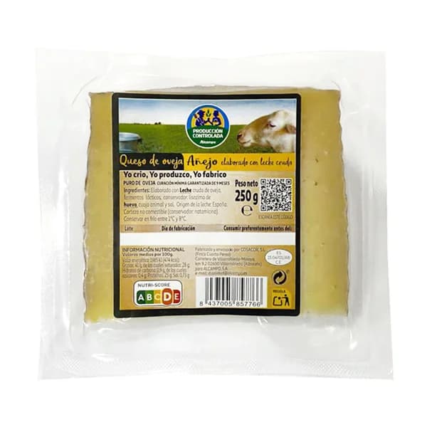 ALCAMPO CULTIVAMOS LO BUENO  Queso de oveja añejo  250 g. - 0.25 kg - Imagen del producto en Findit