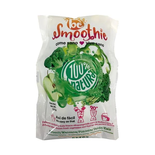 Frutas y verduras ultracongelada (Brocoli, manzana, pimiento verde y Kale), ideal para realizar Smoothies BESMOOTHIE Detox 150 g. - 0.15 kg - Imagen del producto en Findit
