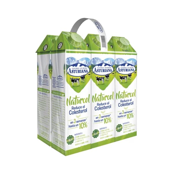 CENTRAL LECHERA ASTURIANA Preparado lácteo desnatado, bajo en grasa que ayuda a reducir el colesterol  Naturcol 6 x 1l. - 6 l - Imagen del producto en Findit