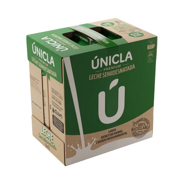 ÚNICLA Leche de vaca semidesnatada de origen 100% gallega 6 x 1 l. - 6 l - Imagen del producto en Findit