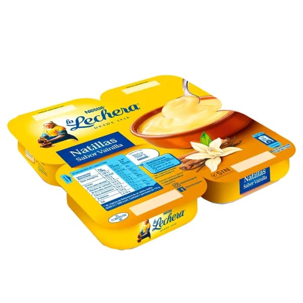 LA LECHERA Natillas con sabor a vainilla, sin conservantes LA LECHERA de Nestlé 4 x 115 g. - 0.46 kg - Imagen del producto en Findit