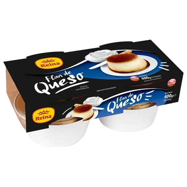 REINA Flan de queso elaborado sin gluten REINA 4 x 100 g. - 0.4 kg - Imagen del producto en Findit