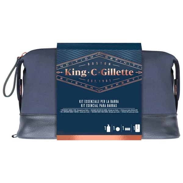 Neceser con cierre de cremallera y productos para el cuidado de la barba GILLETE King c. - 1 ud - Imagen del producto en Findit