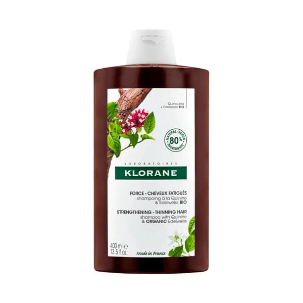 KLORANE Champú fortelecedor a la Quinina y Edelweiss bio, anticaida, para cabellos estresados 400 ml. - 0.4 l - Imagen del producto en Findit
