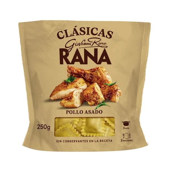 RANA Raviolis de pasta fresca al huevo, rellenos de riquísima carne de pollo asado RANA Clásica 250 g. - 0.25 kg - Imagen del producto en Findit