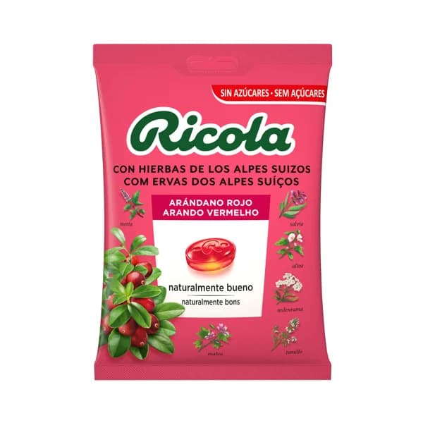 Caramelos de arándanos rojos con hierbas de los Alpes suizos RICOLA 70 g. - 0.07 kg - Imagen del producto en Findit
