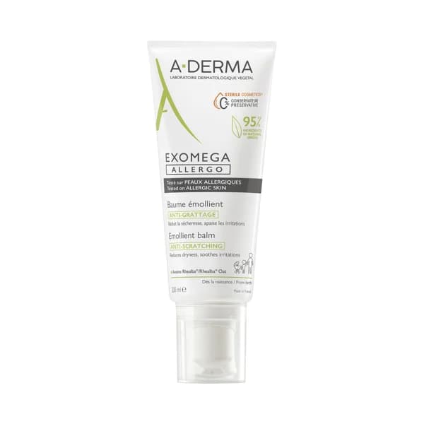 A.DERMA Exomega allergo Bálsamo emoliente  que alivia la sequedad y el enrojecimiento, para pieles secas con tendencia al eccema atópico 200 ml. - 0.2 l - Imagen del producto en Findit