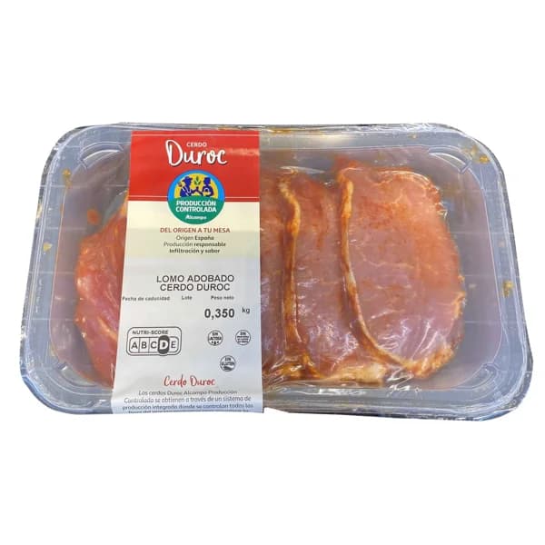 ALCAMPO CULTIVAMOS LO BUENO Bandeja con filetes de lomo adobado de cerdo raza Duroc  350 g. - 0.35 kg - Imagen del producto en Findit
