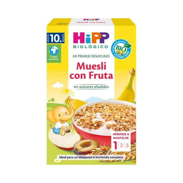 HIPP Biológico mi primer desayuno  Muesli con fruta de origen ecológico, sin azúcares añadidos, a partir de 10 meses 200 g. - 0.2 kg - Imagen del producto en Findit