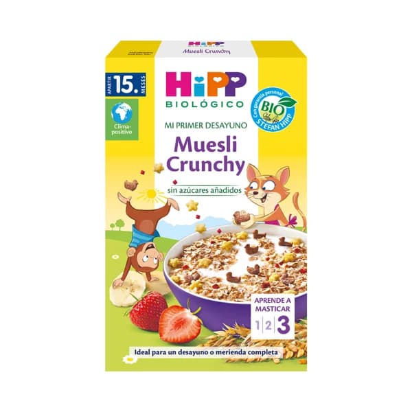 HIPP Biológico mi primer desayuno Muesli crunchy de origen ecológico, sin azúcares añadidos, a partir de 15 meses 200 g. - 0.2 kg - Imagen del producto en Findit