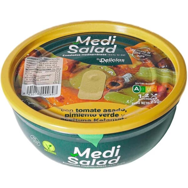 AGRUCAPERS Ensalada con tomate asado, pimiento verdes y aceituna kalamata, 250 g. - 0.25 kg - Imagen del producto en Findit