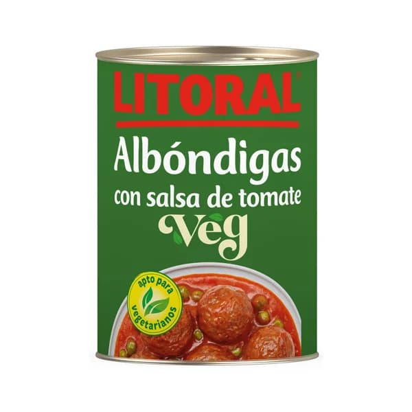 LITORAL Albódigas vegetarianas con salsa de tomate, 415 g. - 0.42 kg - Imagen del producto en Findit