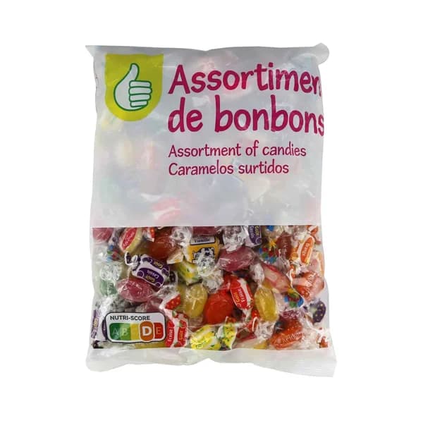 PRODUCTO ECONÓMICO ALCAMPO Surtido de caramelos duros con sabor a piña, tutti frutti, limón, naranja y frambuesa 450 g. - 0.72 kg - Imagen del producto en Findit