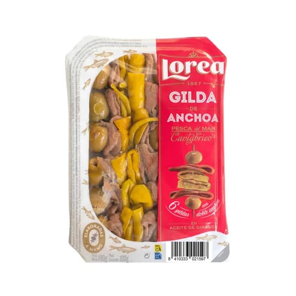 LOREA Gildas de anchoa del cantábrico 100 g. - 0.1 kg - Imagen del producto en Findit