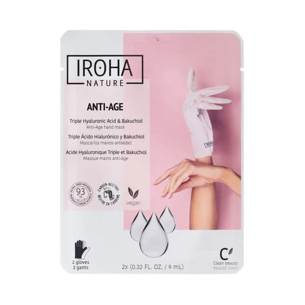 IROHA NATURE Mascarilla de manos antiedad, con triple ácido Hialurónico y Bakuchiol IROHA NATURE 2 uds. - 1 ud - Imagen del producto en Findit