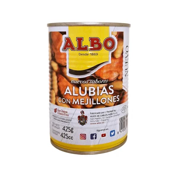 ALBO Alubias con mejillones en conserva 425 g. - 0.43 kg - Imagen del producto en Findit