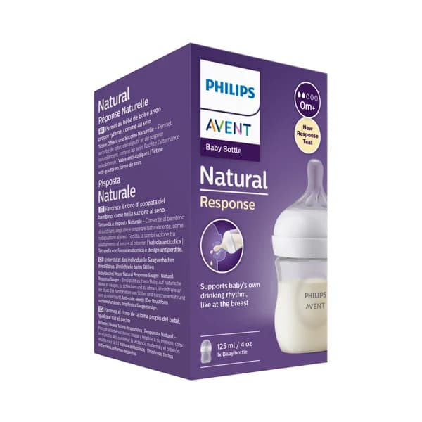 AVENT Natural response de Philips Biberón de 125 ml. con tetina flujo 2, para más de 0 meses. - 1 ud - Imagen del producto en Findit