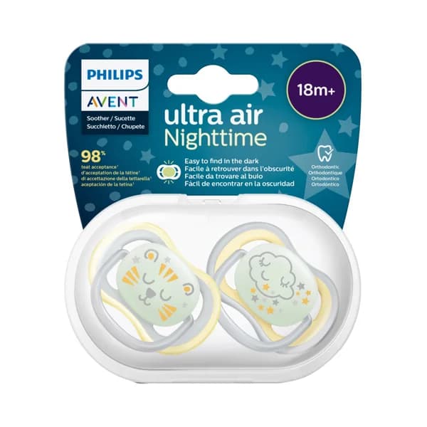 AVENT Ultra air neutral de Philips Chupetes anatómicos de silicona para bebés de + 18 meses 2 uds. - 1 ud - Imagen del producto en Findit