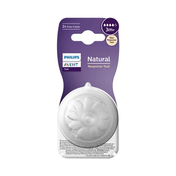AVENT Natural response teat de Philips Tetinas de flujo rápido (4) para bebés de más de 3 meses 2 uds. - 1 ud - Imagen del producto en Findit