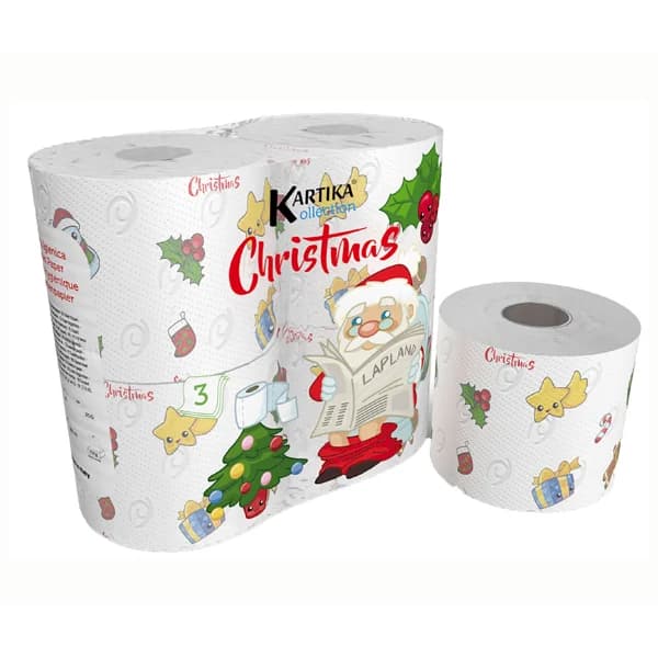 KARTIKA Papel higiénico 3c kartika christmas 4udc - 1 ud - Imagen del producto en Findit