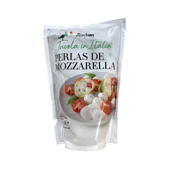 AUCHAN Perlas de mozarella 125 g. Producto Alcampo - 0.13 kg - Imagen del producto en Findit
