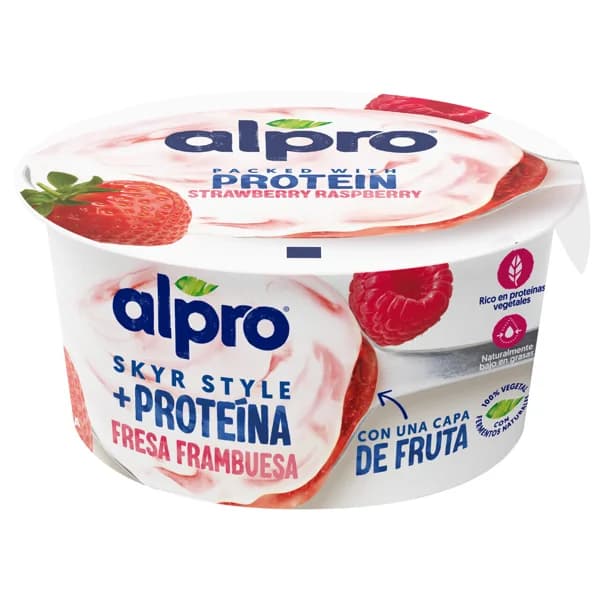 ALPRO + Proteína Especialidad soja estilo skyr, con una capa de fresa y frambuesa 150 g. - 0.15 kg - Imagen del producto en Findit