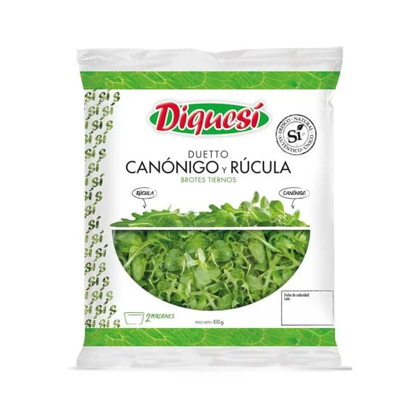 Canónigo y rúcula DIQUESÍ Bolsa 100 g. - 0.1 kg - Imagen del producto en Findit