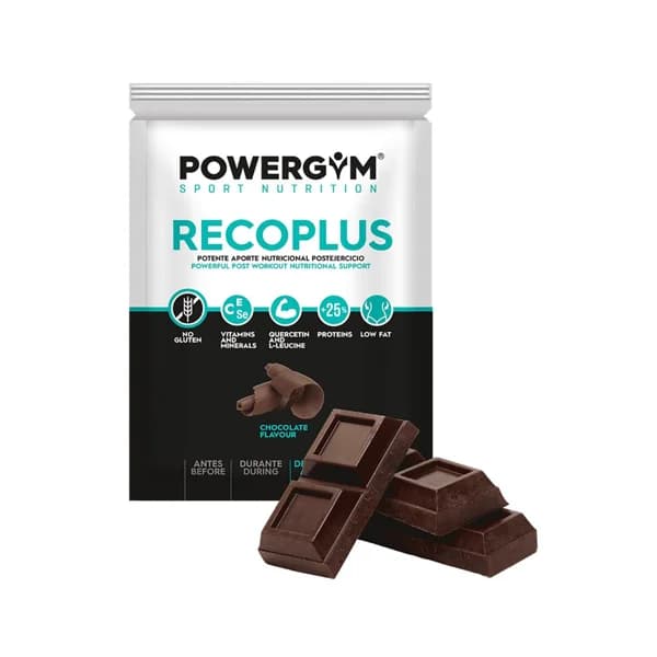 POWERGYM Recoplus Aporte nutricional postejercicio con sabor a chocolate - 0.08 kg - Imagen del producto en Findit
