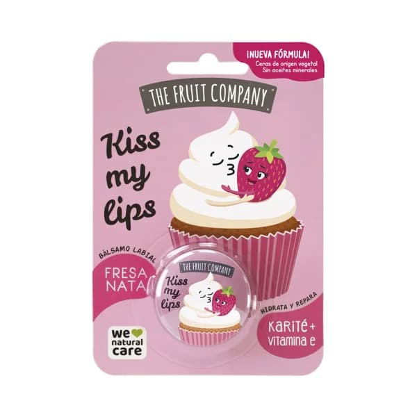 THE FRUIT COMPANY Bálsamo labial hidratante y reparador con Karité y vitamina E, sabor a fresa y nata. - 1 ud - Imagen del producto en Findit