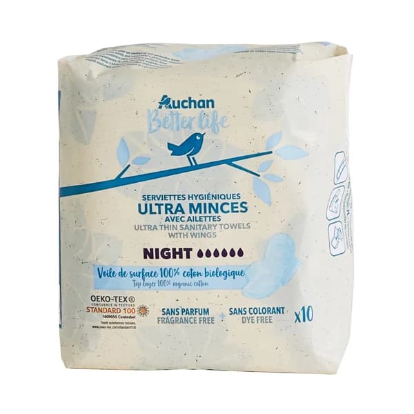 PRODUCTO ALCAMPO Compresas ultrafinas con alas de noche PRODUCTO ALCAMPO 10 uds. - 1 ud - Imagen del producto en Findit