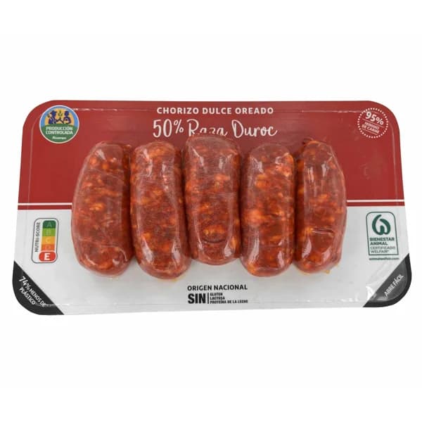 ALCAMPO CULTIVAMOS LO BUENO Chorizo dulce oreado cerdo duroc  350 g. - 0.35 kg - Imagen del producto en Findit