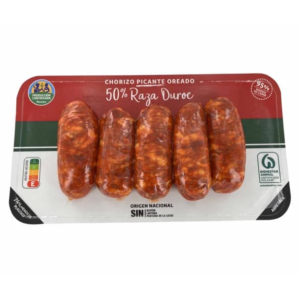 ALCAMPO CULTIVAMOS LO BUENO Chorizo picante oreado cerdo duroc  350 g. - 0.35 kg - Imagen del producto en Findit