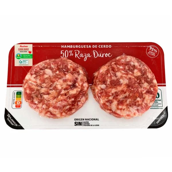 ALCAMPO CULTIVAMOS LO BUENO Hamburguesa de cerdo duroc  2x120 g. - 0.24 kg - Imagen del producto en Findit