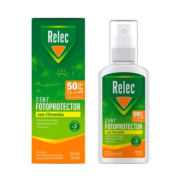 RELEC Spray protector solar con citronela y FPS 50 (muy alto) RELEC 100 ml. - 0.1 l - Imagen del producto en Findit