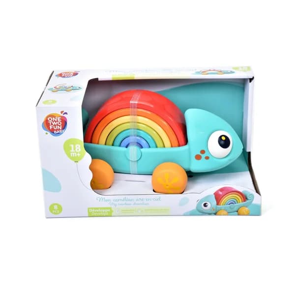 Juguete de camaelón arcoiris apilable, +18 mese, ONE TWO FUN. - 1 ud - Imagen del producto en Findit