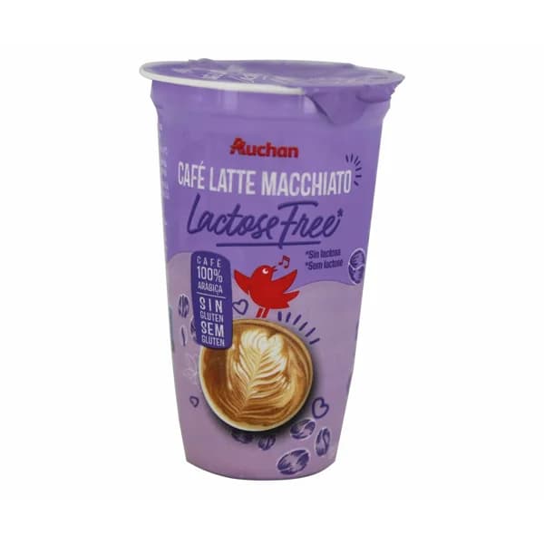 AUCHAN Café latte macchiato sin lactosa 250 ml. Producto Alcampo - 0.25 l - Imagen del producto en Findit