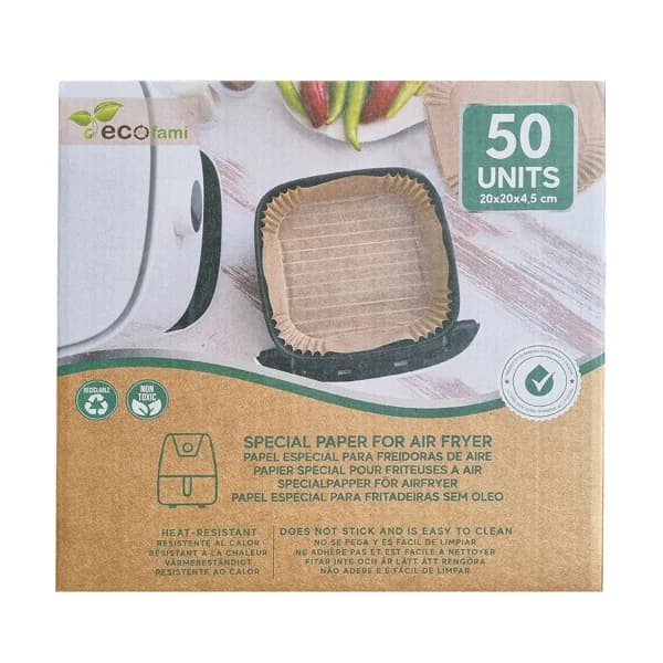 FAMI Papel especial de freidoras aire 20x20x4,5 Ecofami 50 un, - 1 ud - Imagen del producto en Findit